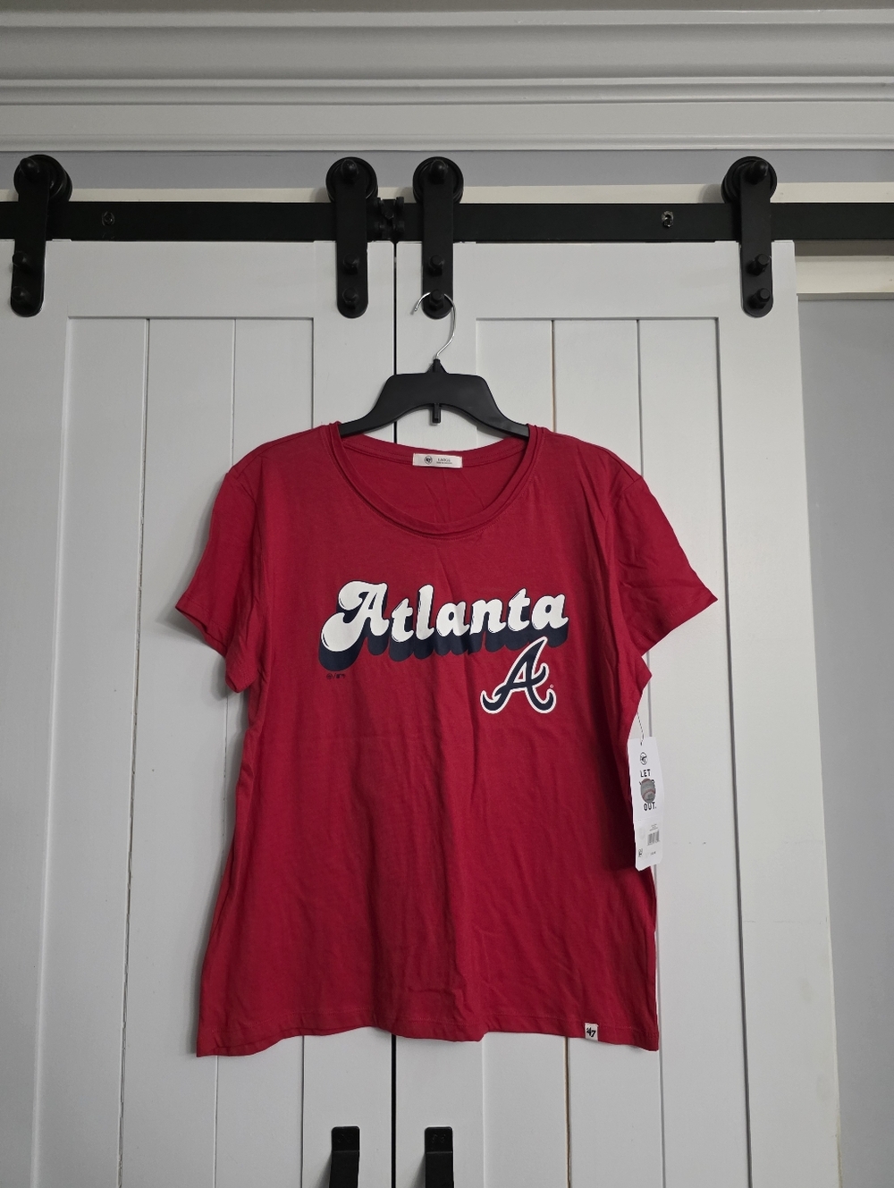 Atlanta Braves Racer Red Tee. NEW!